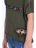 T-Shirt mit Khaki-Camouflage-Details NDZ8641 – Online-Shop – Boutique